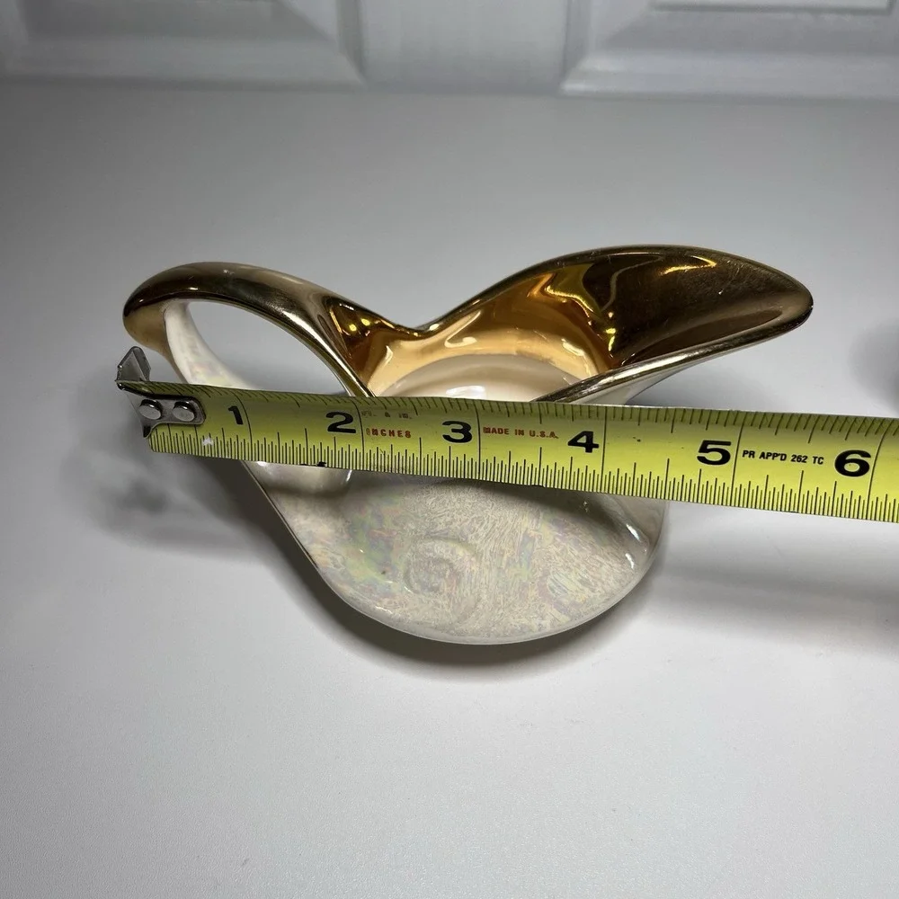Vtg Pearl China Company Iridescent Lusterware Creamer‎ Sugar 22k Gold Trim